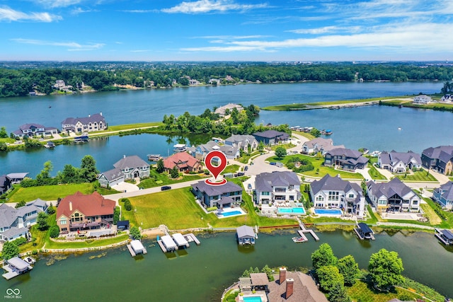 13417 Cambridge Cove Way, Fishers, IN 46055 - aerial perspective of suburban area with a large body of water
