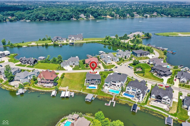 13417 Cambridge Cove Way, Fishers, IN 46055 - aerial perspective of suburban area featuring a nearby body of water