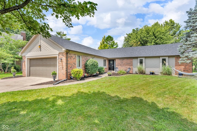 11534 Capistrano Cir, Indianapolis, IN 46236 - single story home featuring brick siding, a garage, driveway, and a front yard
