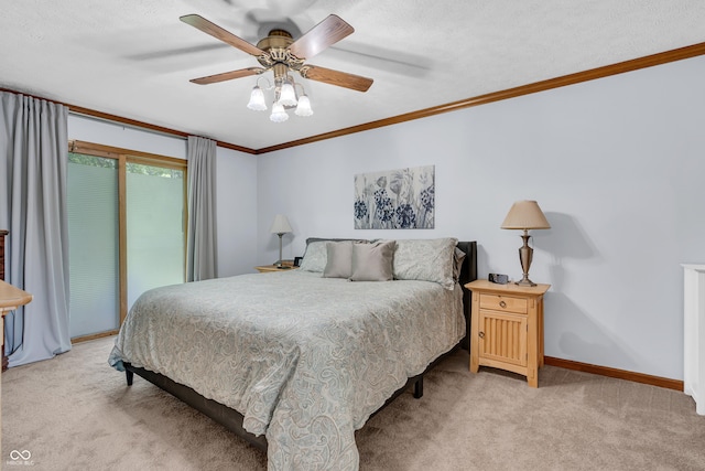11534 Capistrano Cir, Indianapolis, IN 46236 - bedroom featuring light colored carpet, crown molding, and ceiling fan