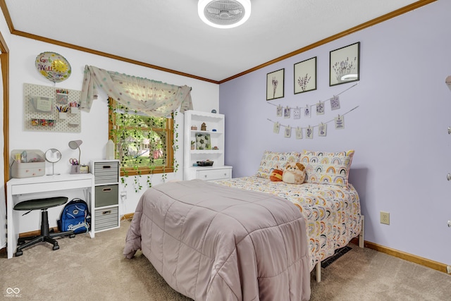 11534 Capistrano Cir, Indianapolis, IN 46236 - carpeted bedroom featuring ornamental molding and baseboards