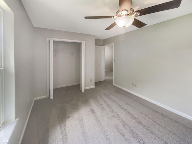81 Brookland Ln, Pittsboro, IN 46167 - unfurnished bedroom with carpet, a closet, and ceiling fan
