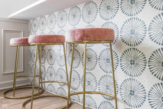 316 Ohmer Ave, Indianapolis, IN 46219 - detailed view of wallpapered walls and wood finished floors