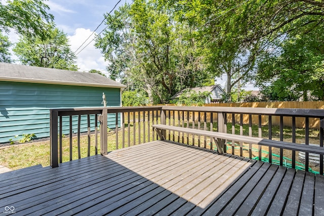 316 Ohmer Ave, Indianapolis, IN 46219 - wooden terrace with a fenced backyard