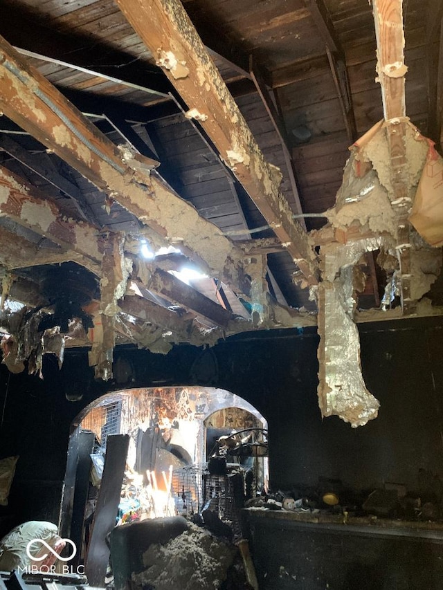 4547 Zoeller Ave, Indianapolis, IN 46226 - detailed view of wooden ceiling