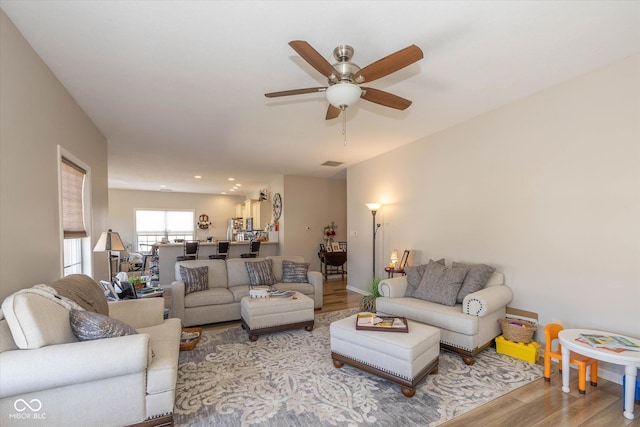 4285 Washington Blvd, Plainfield, IN 46168 - living room with light wood-style flooring and a ceiling fan