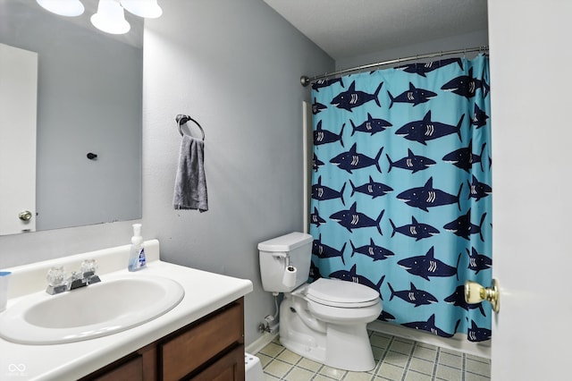 2421 Amberleigh Dr, Plainfield, IN 46168 - full bathroom featuring vanity, tile patterned flooring, and a shower with shower curtain