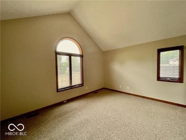 35 Northridge Ct, Brownsburg, IN 46112 - carpeted spare room featuring lofted ceiling and baseboards