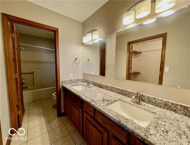 35 Northridge Ct, Brownsburg, IN 46112 - full bath featuring double vanity, shower / bath combination, and tile patterned floors