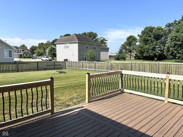 8287 Falkirk Dr, Avon, IN 46123 - wooden terrace featuring a fenced backyard and a residential view