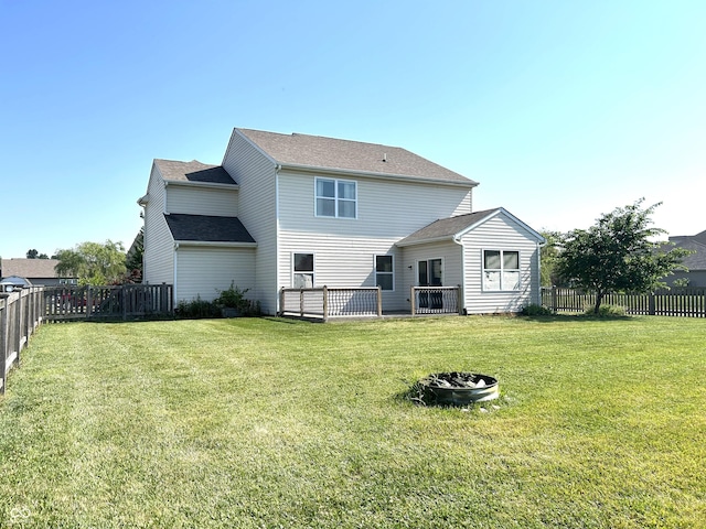 8287 Falkirk Dr, Avon, IN 46123 - back of property with a fenced backyard and a deck