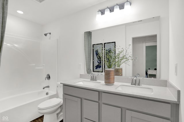 17040 Daly Dr, Noblesville, IN 46062 - bathroom featuring double vanity and bathing tub / shower combination