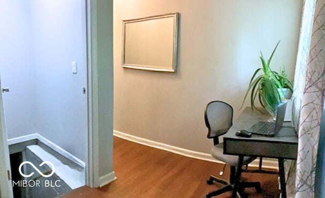 2419 Mars Hill St, Indianapolis, IN 46241 - office area featuring wood finished floors and baseboards