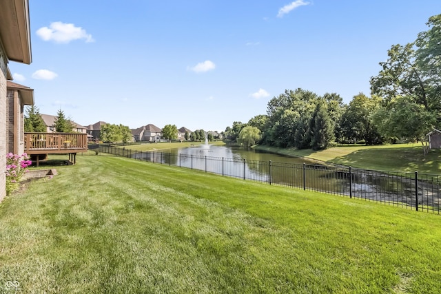 9877 Wading Crane Ave, Fishers, IN 46055 - view of yard with a deck with water view