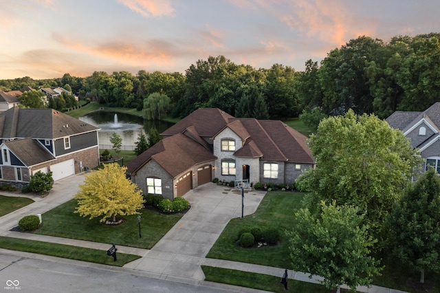 9877 Wading Crane Ave, Fishers, IN 46055 - aerial view at dusk of a water view