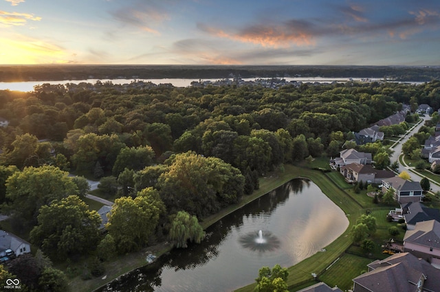 9877 Wading Crane Ave, Fishers, IN 46055 - aerial overview of property's location with a nearby body of water and nearby suburban area