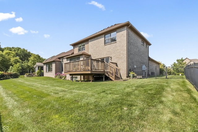 9877 Wading Crane Ave, Fishers, IN 46055 - back of property with a deck and stairs