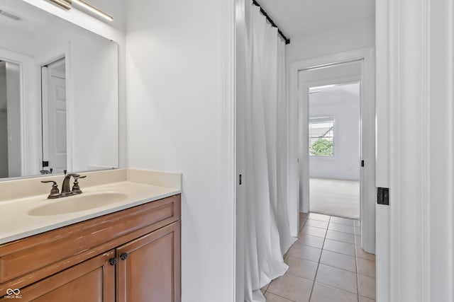 9877 Wading Crane Ave, Fishers, IN 46055 - bathroom featuring vanity and tile patterned floors