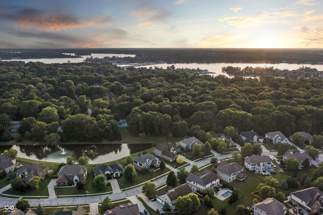 9877 Wading Crane Ave, Fishers, IN 46055 - aerial overview of property's location featuring a large body of water and nearby suburban area