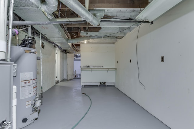 1005 Main St, Beech Grove, IN 46107 - unfinished basement featuring gas water heater