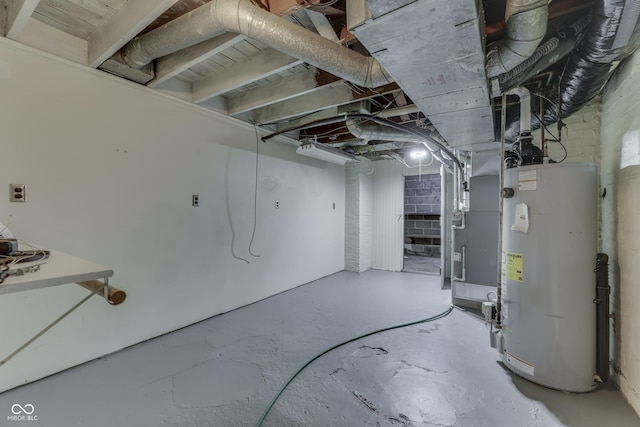 1005 Main St, Beech Grove, IN 46107 - unfinished basement featuring water heater