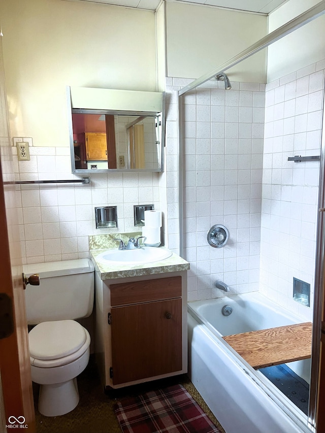 1652 High St, Fort Wayne, IN 46808 - full bath with tile walls, vanity, and tub / shower combination