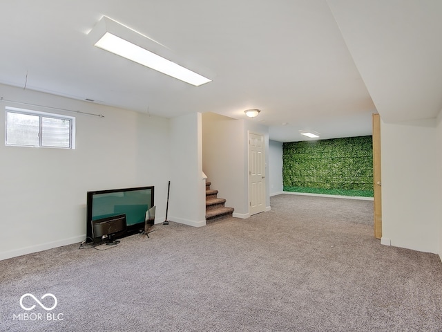 3902 Jekyll Ct, Indianapolis, IN 46237 - basement with carpet flooring and stairs