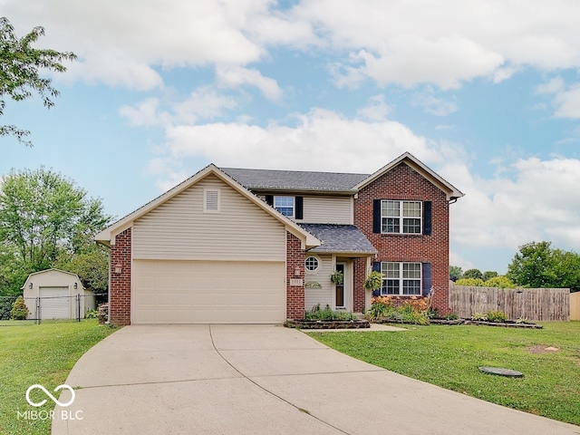 3902 Jekyll Ct, Indianapolis, IN 46237 - traditional home with brick siding, a garage, and driveway