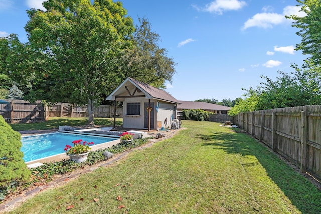 6926 Princess Ln, Avon, IN 46123 - fenced backyard featuring a storage unit