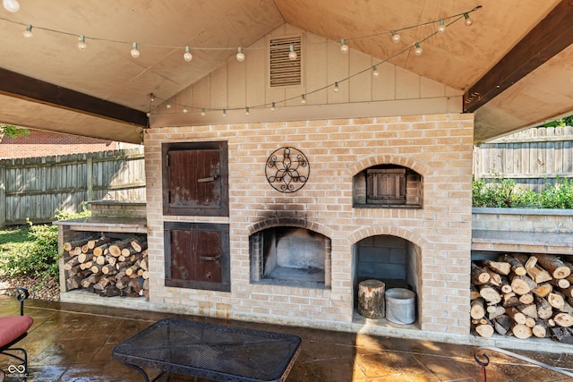 6926 Princess Ln, Avon, IN 46123 - view of patio with a fireplace