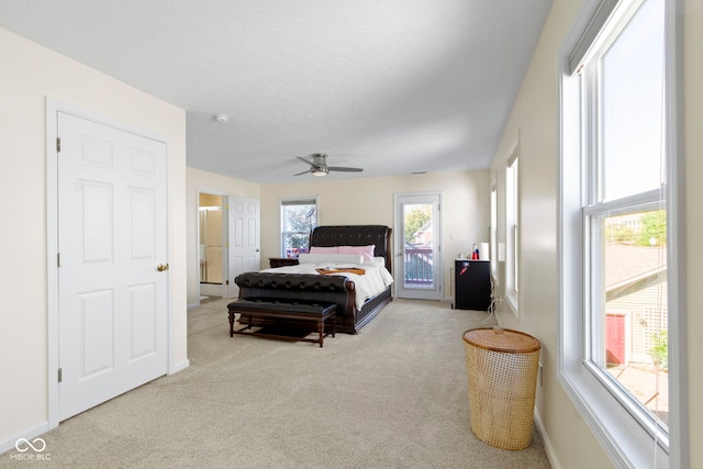 2454 N Talbott St, Indianapolis, IN 46205 - carpeted bedroom with access to exterior and a ceiling fan
