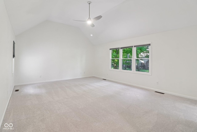 11845 Discovery Cir, Indianapolis, IN 46236 - unfurnished room featuring lofted ceiling, ceiling fan, and carpet