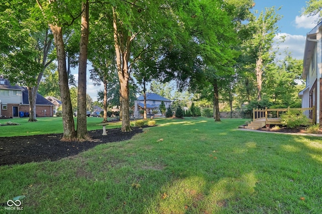 11845 Discovery Cir, Indianapolis, IN 46236 - view of green lawn featuring a wooden deck