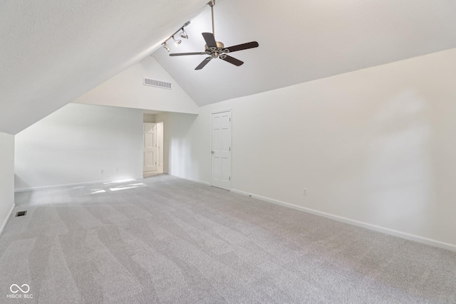 11845 Discovery Cir, Indianapolis, IN 46236 - additional living space with carpet flooring, ceiling fan, and high vaulted ceiling
