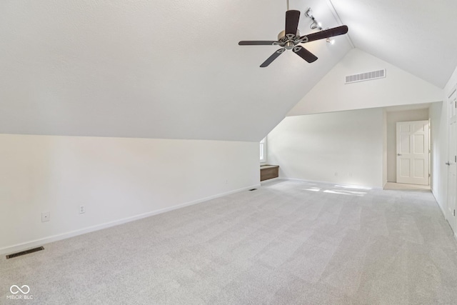 11845 Discovery Cir, Indianapolis, IN 46236 - additional living space with lofted ceiling, carpet, and a ceiling fan