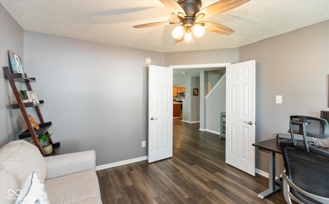 7950 Crackling Ln, Indianapolis, IN 46259 - office featuring dark wood-style flooring and a ceiling fan