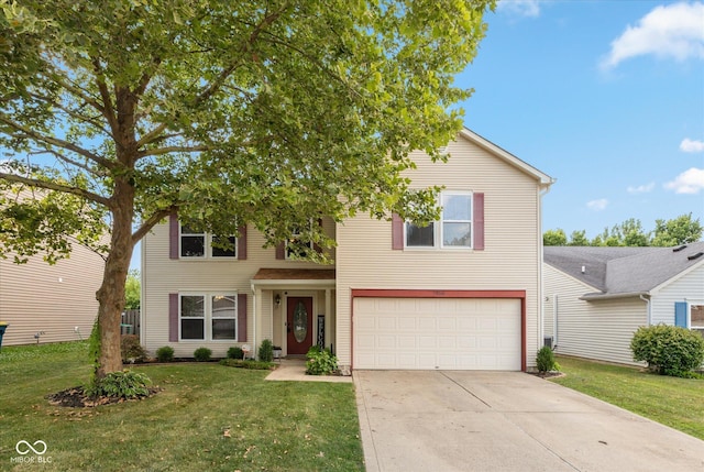 7950 Crackling Ln, Indianapolis, IN 46259 - traditional-style house featuring a garage, driveway, and a front yard