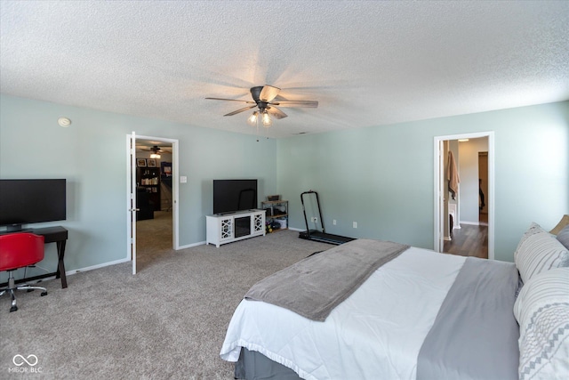 7950 Crackling Ln, Indianapolis, IN 46259 - bedroom featuring a textured ceiling, carpet, and ceiling fan