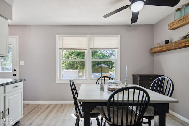 1743 Chandler Ln, Columbus, IN 47203 - dining area featuring light wood finished floors and a ceiling fan