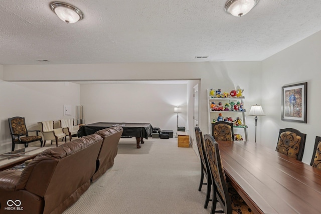1387 Mayfield Ct, Westfield, IN 46074 - carpeted dining room featuring a textured ceiling and pool table