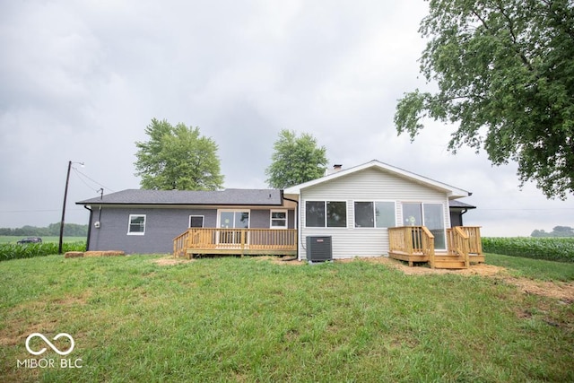 7950 N 475 E, Columbus, IN 47203 - back of house with a deck and a lawn