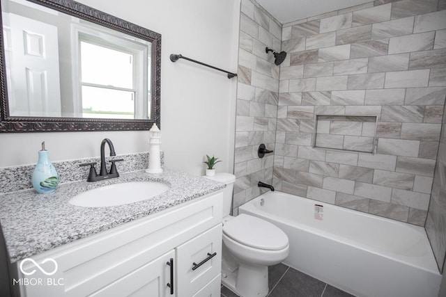 7950 N 475 E, Columbus, IN 47203 - full bath with vanity, shower / bathtub combination, and tile patterned flooring