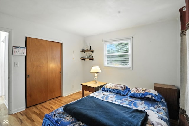5560 Royal Oak Ct, Indianapolis, IN 46227 - bedroom featuring light wood-style flooring and a closet