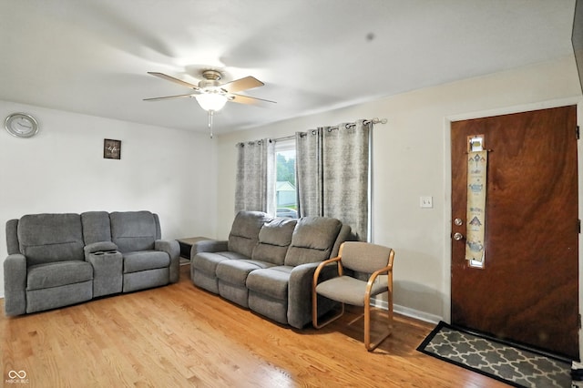 5560 Royal Oak Ct, Indianapolis, IN 46227 - living room featuring light wood-type flooring and ceiling fan