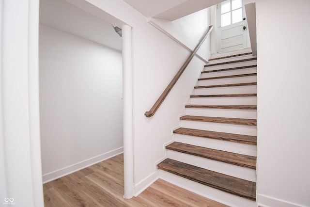 1606 California St, Columbus, IN 47201 - stairway with wood finished floors and baseboards