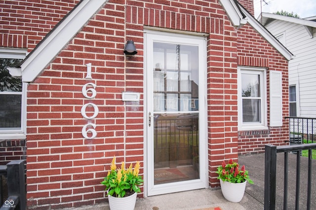 1606 California St, Columbus, IN 47201 - doorway to property featuring brick siding
