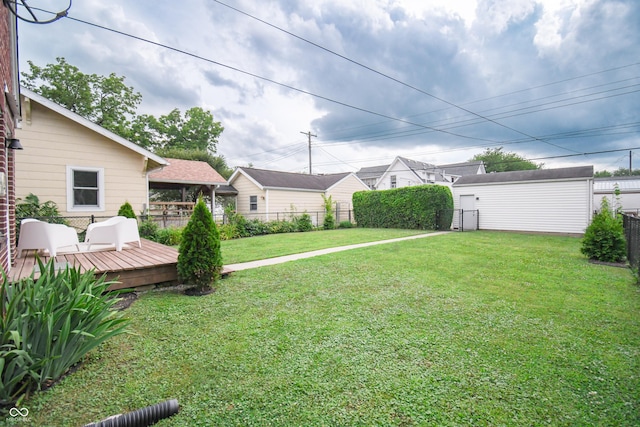 1606 California St, Columbus, IN 47201 - view of yard featuring a wooden deck