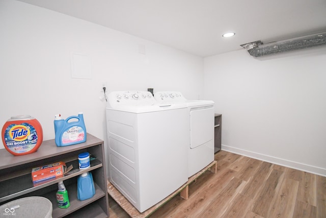 1606 California St, Columbus, IN 47201 - washroom with independent washer and dryer, wood finished floors, and recessed lighting