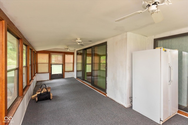 5038 Hawthorne Way, Avon, IN 46123 - unfurnished sunroom with ceiling fan and lofted ceiling