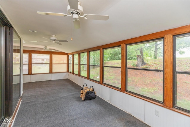 5038 Hawthorne Way, Avon, IN 46123 - unfurnished sunroom with ceiling fan and vaulted ceiling